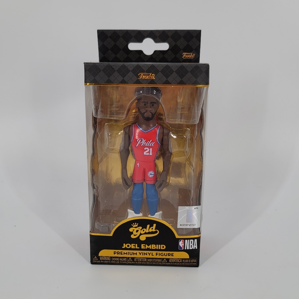 Funko Joel Embiid Premium Vinyl Figure Gold NBA Philadelphia 76ers NEW